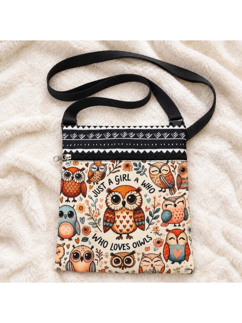 Just a Girl Who Loves Owls Crossbody Phone Bag
